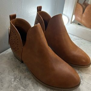 Brown Low Heel Booties